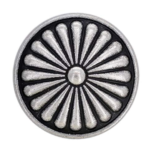 10 Pieces Flower Shield Metal Shank Buttons. 23Mm (7/8 Inch) (Antique