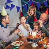 300 Feet Blank Pennant Banners Flags String Hanging Diy 180 Pcs Triangle Bunting Pennant Garland For Opening Graduation Birthday Party Decoration Festival Celebration (Blue)