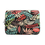 XSKN Colorful Leaf Canvas Fabric Stylish Print Style Zipper Tablet Laptop Sleeve for MacBook HP Samsung Dell Acer Asus Lenovo Notebook and Other laptops (13 inch), Black