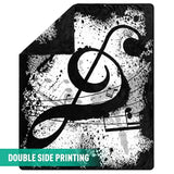 Music Note Throw Blanket for Adults and Kids Home Bed Couch Decor