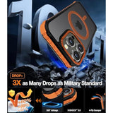 Strong Magnetic Case For Iphone 16 Pro 6.3-Inch,[Compatible With Magsafe] Translucent Matte Slim Shockproof Protective Phone Cover For Women Men-Forest Orange