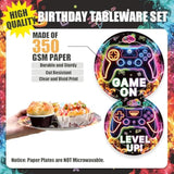 168 Pcs Video Game Plates And Napkins Gamer Party Supplies Gaming Birthday Decorations Neon Party Favors Paper Cups Disposable Tableware Set For Boys Girls Kids Birthday Party Decorations Serve 24