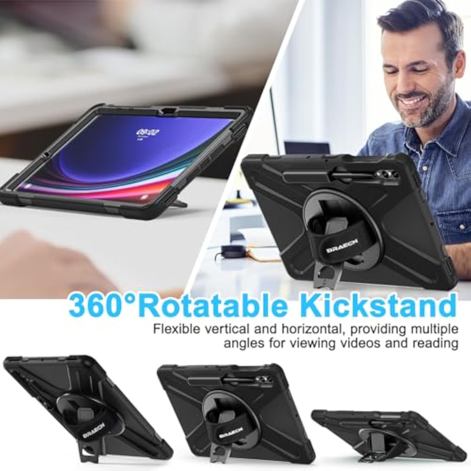 Samsung Galaxy Tab S8 Plus/S7 Plus/S7 Fe Case 12.4 Inch,Heavy Duty Shockproof
