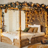600 Led Christmas Curtain Lights Outdoor, 9.5X19.6Ft Christmas String Light Plug In With Remote, 8 Modes Wall Hanging Lights For Bedroom Party Backdrop Wedding Xmas Decor, Warm White