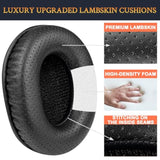 Lambskin Replacement Earpads For Sony Mdr-7506 Mdr-V6 Mdr-V7 Mdr-Cd900St Monitor Headphones, Ear Pads Cushions With High-Density Foam - Black
