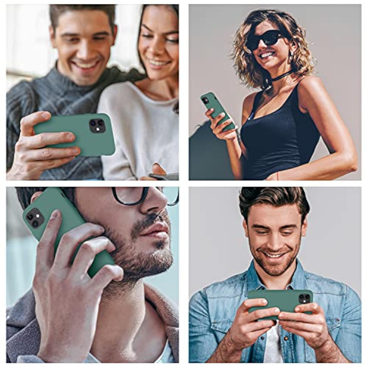 Designed For 11 Case, Silicone Ultra Slim Shockproof Phone Case With [Soft Anti-Scratch Microfiber Lining], 6.1 Inch, Midnight Green