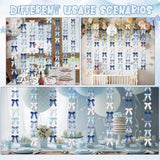 Bows Garland 6.6 Ft Satin Ribbon Bow Party Decor Bow Backdrop Christmas Bowknot Hanging Ornament For Birthday Wedding Bridal Coquette Baby Shower Decorations(Blue,1 Inch)