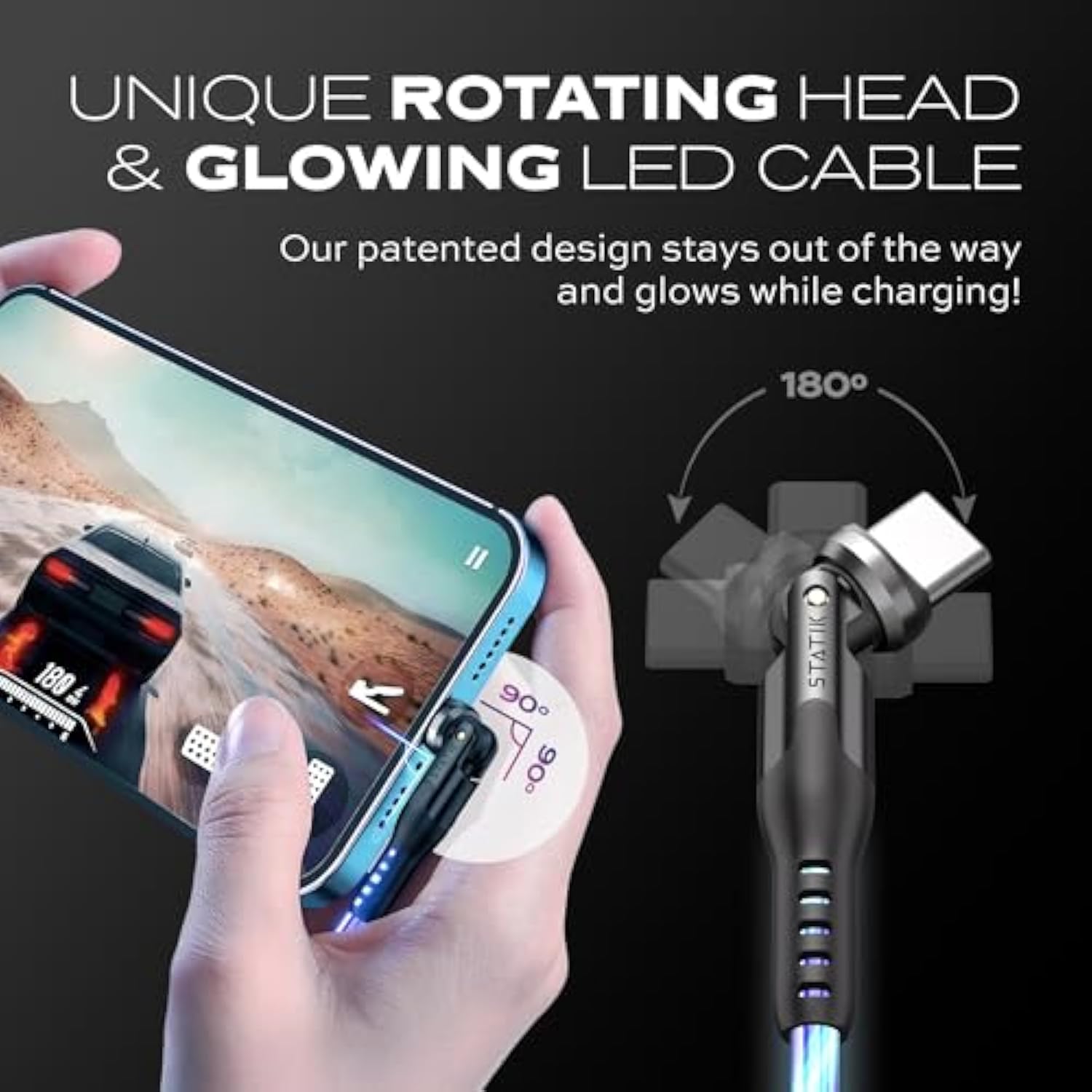 360 Globright Magnetic Phone Charger Light Up Charger - Led Magnetic Charging