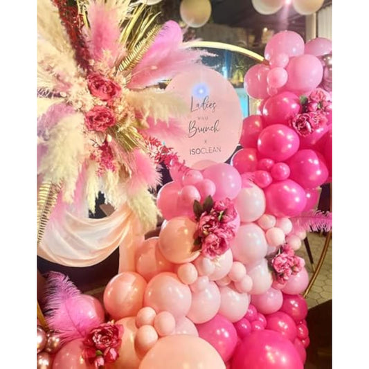 Pink Balloons Metallic Pink Balloon, 60Pcs 12Inch Chrome Deep Light Pearl Hot Pink Latex Balloons For Birthday Wedding Baby Shower Party Decoration