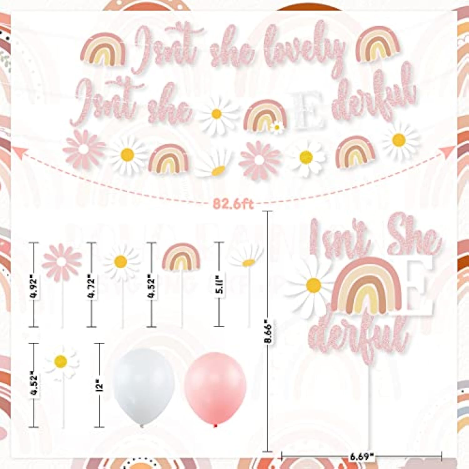 Boho Summer Daisy 1St Birthday Party Decorations, Pink Isn'T She Lovel