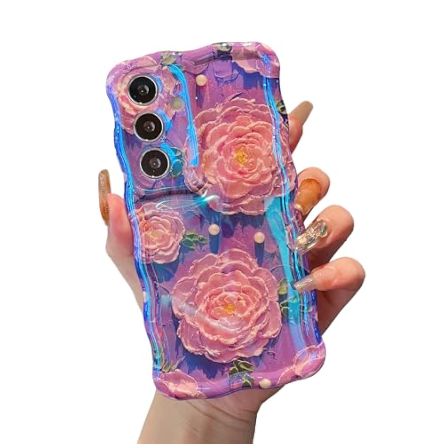 Samsung Galaxy S24 Oil Painting Flower-Peony Purple Phone Case