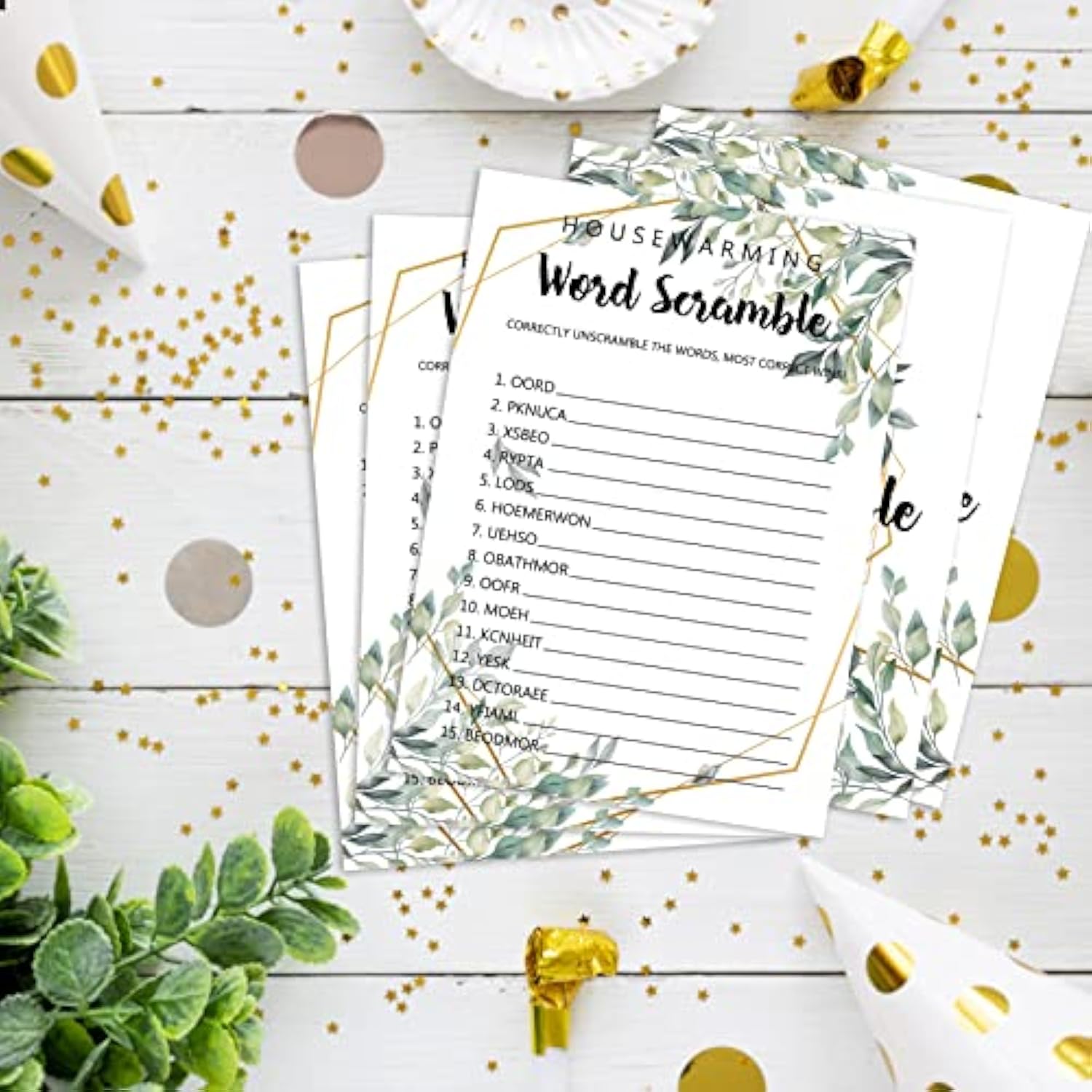 Housewarming Party Word Scramble Games 30 Sheets New Homeowner Decor