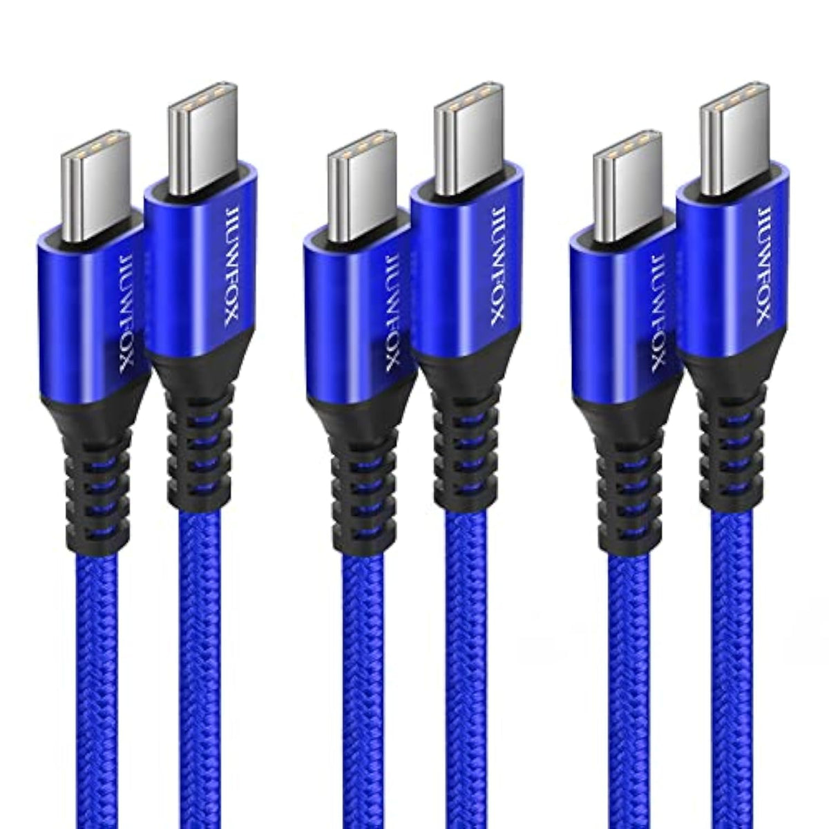 Usb C To Usb C Cable (3Ft, 3-Pack), 60W (3A) Fast Charging For Iphone 16/15, Ipad Air/Pro/Mini, Macbook Air, For Galaxy S25 S24 S23 And More (Blue)