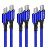 Usb C To Usb C Cable (3Ft, 3-Pack), 60W (3A) Fast Charging For Iphone 16/15, Ipad Air/Pro/Mini, Macbook Air, For Galaxy S25 S24 S23 And More (Blue)