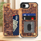 Brown Real Leather Wallet Case Compatible with iPhone 16e/17e 6.1 Inch