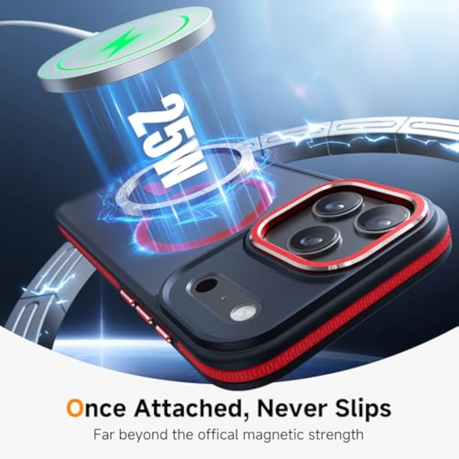 3 In 1 For Iphone 17 Pro Max Case, [Omni-Directional Protection] With 1X Screen Protector + 1X Camera Cover, [Seamless Work With Magsafe] Protective Magnetic Case For Iphone 17 Pro Max Red