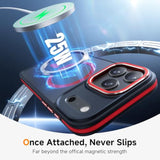 3 In 1 For Iphone 17 Pro Max Case, [Omni-Directional Protection] With 1X Screen Protector + 1X Camera Cover, [Seamless Work With Magsafe] Protective Magnetic Case For Iphone 17 Pro Max Red