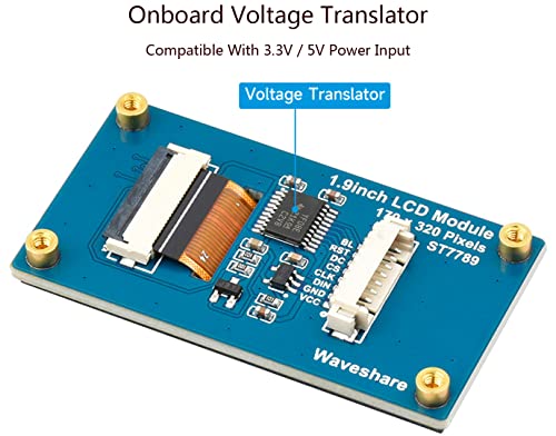 1.9Inch Lcd Display Module Ips Screen 170X320 Resolution 262K Display Colors Embedded St7789V2 Driver Chip 3.3V / 5V Spi Interface Compatible With Raspberry Pi/With Arduino/Stm32