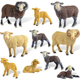 10 Pcs Sheep Toy Merino Sheep Figures Plastic Goat Figurine Mini Farm Lamb Figure Birthday Cake Toppers Animal Toys For Christmas Birthday Party Gift Decor