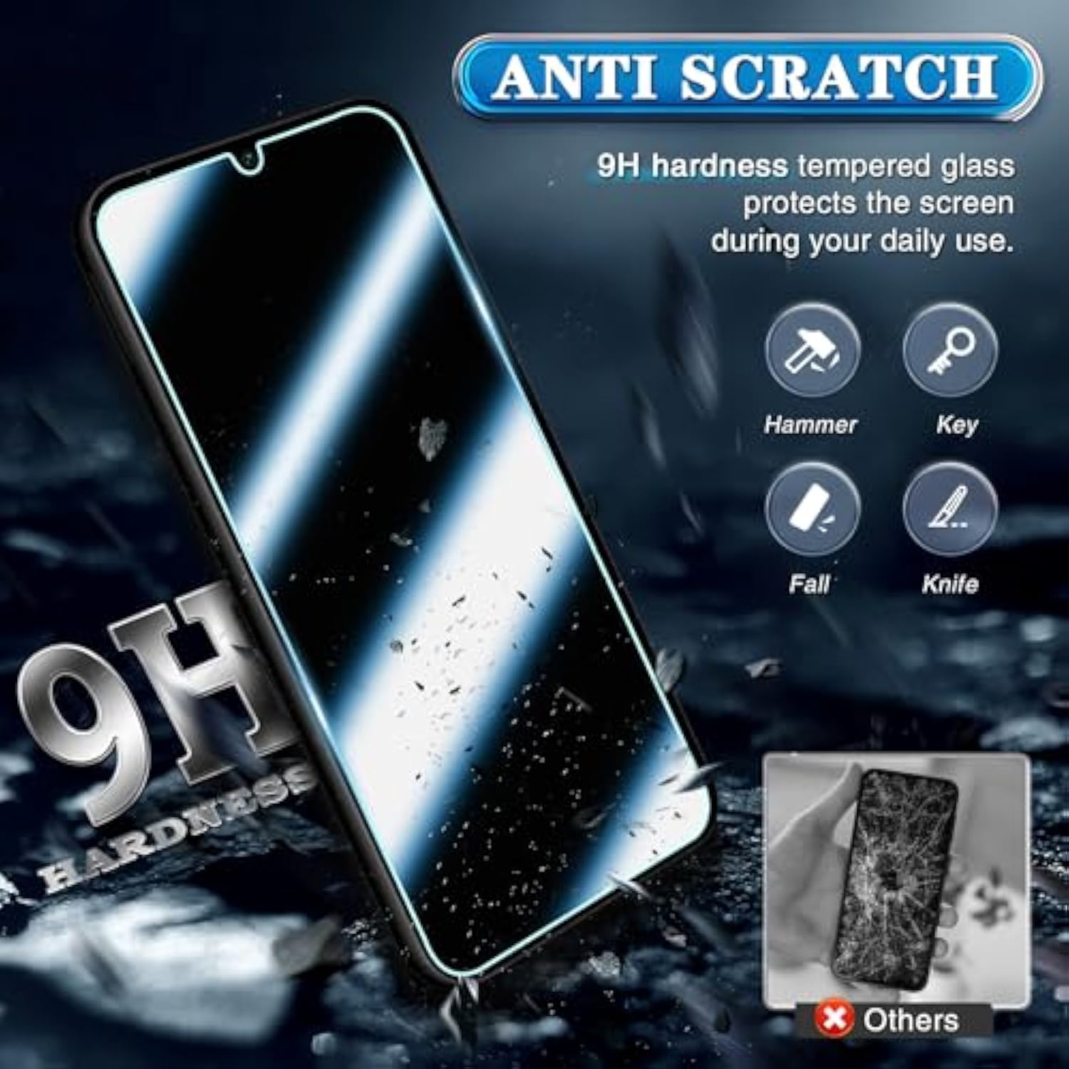 Samsung Galaxy A14 5G Screen Protector 3-Pack Tempered Glass 9H