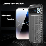 For Pixel 10 Pro Xl Case Compatible With Pixelsnap & Magsafe, Luxury Carbon Fiber & Flexible Silicone Bumper Cover Magnetic Rugged Slim Fit Grip 4 Corners Rubber Shockproof (Black)