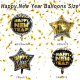 7pc Black Gold 22in 4D Foil Balloons New Year’s Eve Party Supplies 2026