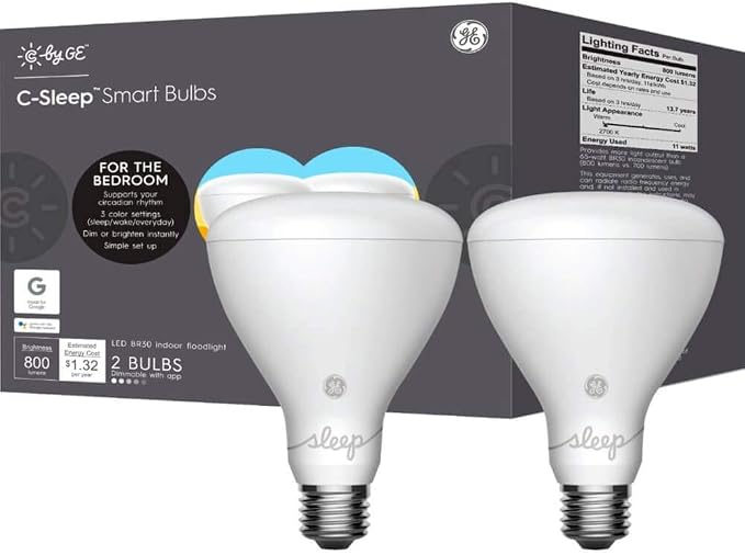 C Sleep BR30 Bluetooth Smart LED Light Bulb 2 Pack