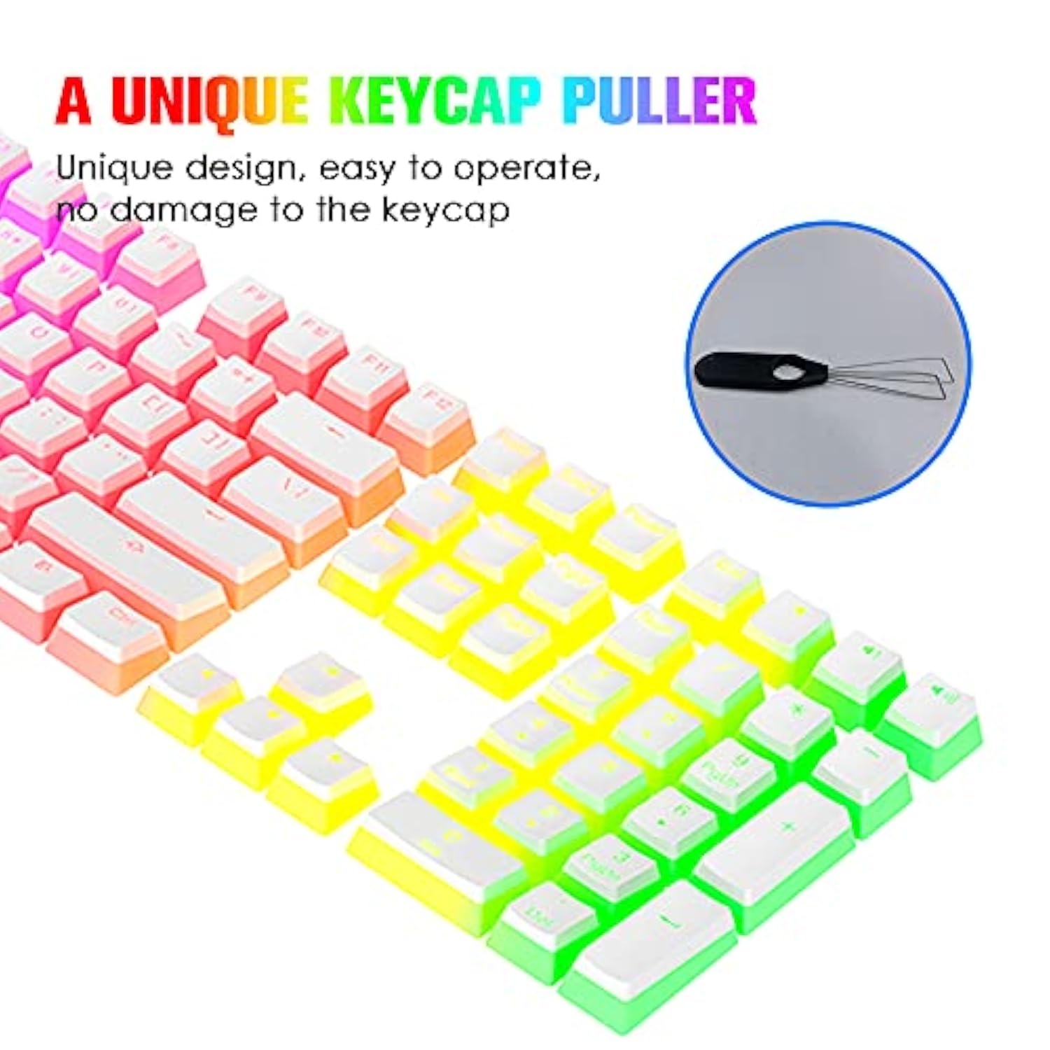 Pudding Keycaps Double Shot Pbt Keycap Set With Translucent Layer,For 104 87 6