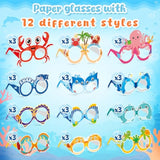 36Pcs Under The Sea Party Decorations, Sea Animal Party Favors Ocean Themed Paper Glasses For Summer Photo Booth Props Goodie Bag Stuffers