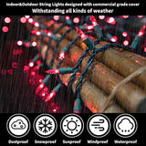 Super-Bright Extendable Pink Christmas Lights Decoration 100Lights 19.6Ft Ul Certified Mini Bulb String Lights Set For Outdoor Christmas Tree Garden Holiday Party Patio Wedding Garland Decor