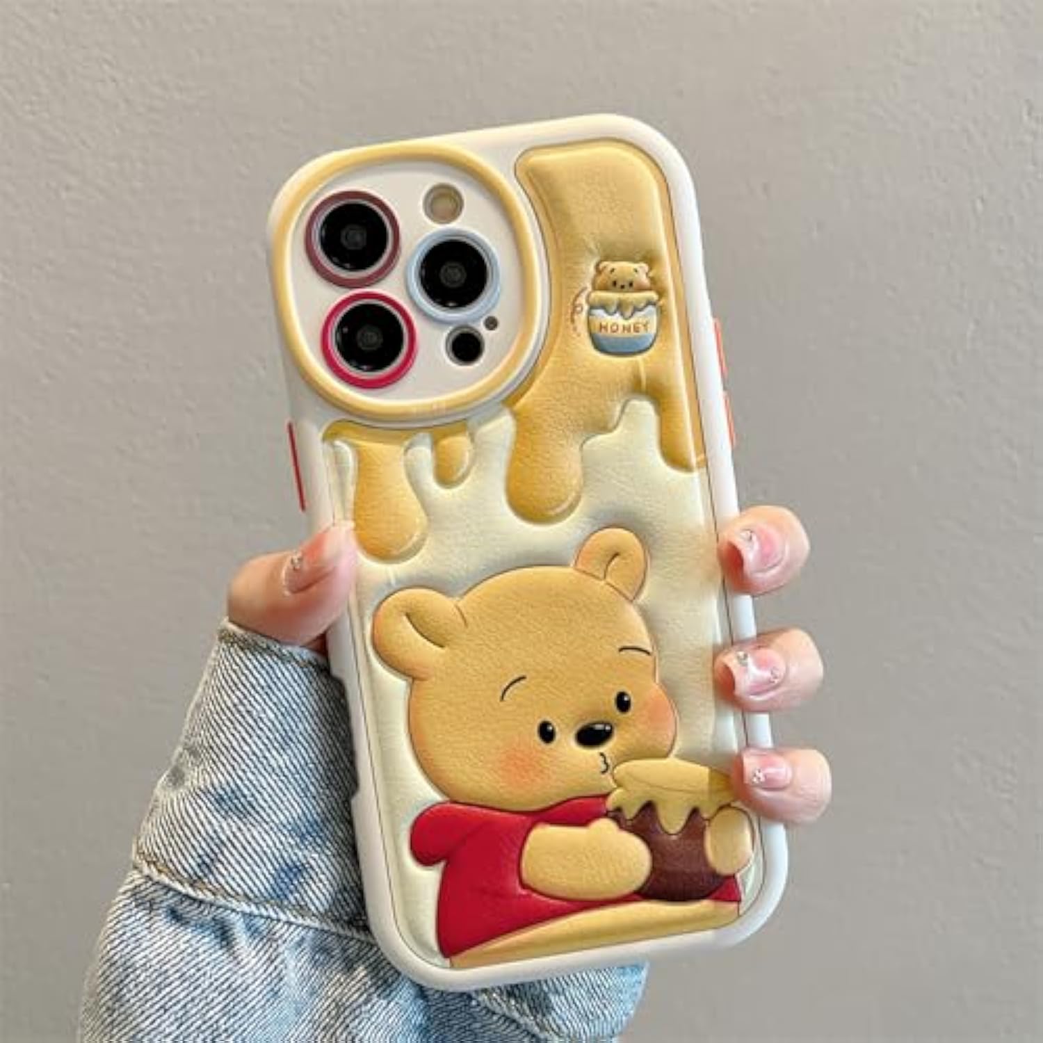 Compatible With Iphone 16 Pro Max Cute Case, Kawaii Phone Case Tpu Leather Cute Bear Cartoon Case Soft Rubber Shockproof Protective For Iphone 16 Pro Max Case Cover For Women Girls