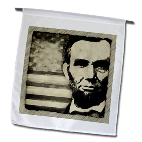 3dRose Abraham Lincoln - President with American 12 x 18 inch Garden Flag
