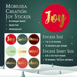 Christmas Stickers | Christmas Envelope Seals | 1.4 Inch | Gold Foil | Inspirational Positive Word | Waterproof | 90-Pack For Christmas Gifts, Holiday Stickers For Envelopes, Holiday