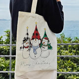 Christmas Snowman Canvas Tote Bag For Women Aesthetic Merry Christmas Cute Snowman Tote Bag Shopping Grocery Bag Beach Bag Gifts For Women Teacher Bag Reusable Grocery Bag