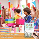 1St Birthday Party Invitations, Happy Camper Birthday Invitation, Double-Sided Camp Themed Fill In Invites, Kids Camping Birthday Party Decorations, 20 Cards With 20 Envelopes(C08)