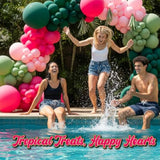 Hunter Green And Pink Balloon Garland Arch Kit 153Pcs Dark Green Sage And Hot Pink Balloons For Summer Jungle Safari Wild One Theme Birthday Tropical Baby In Bloom Balloons Baby Shower Decorations