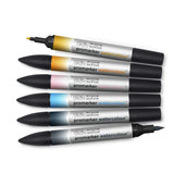 Winsor & Newton ProMarker Watercolor Marker Set, 6 Count, Sky Tones