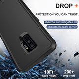 Samsung Galaxy S9+ Case with Belt Clip Holster 2x Screen Protector Black