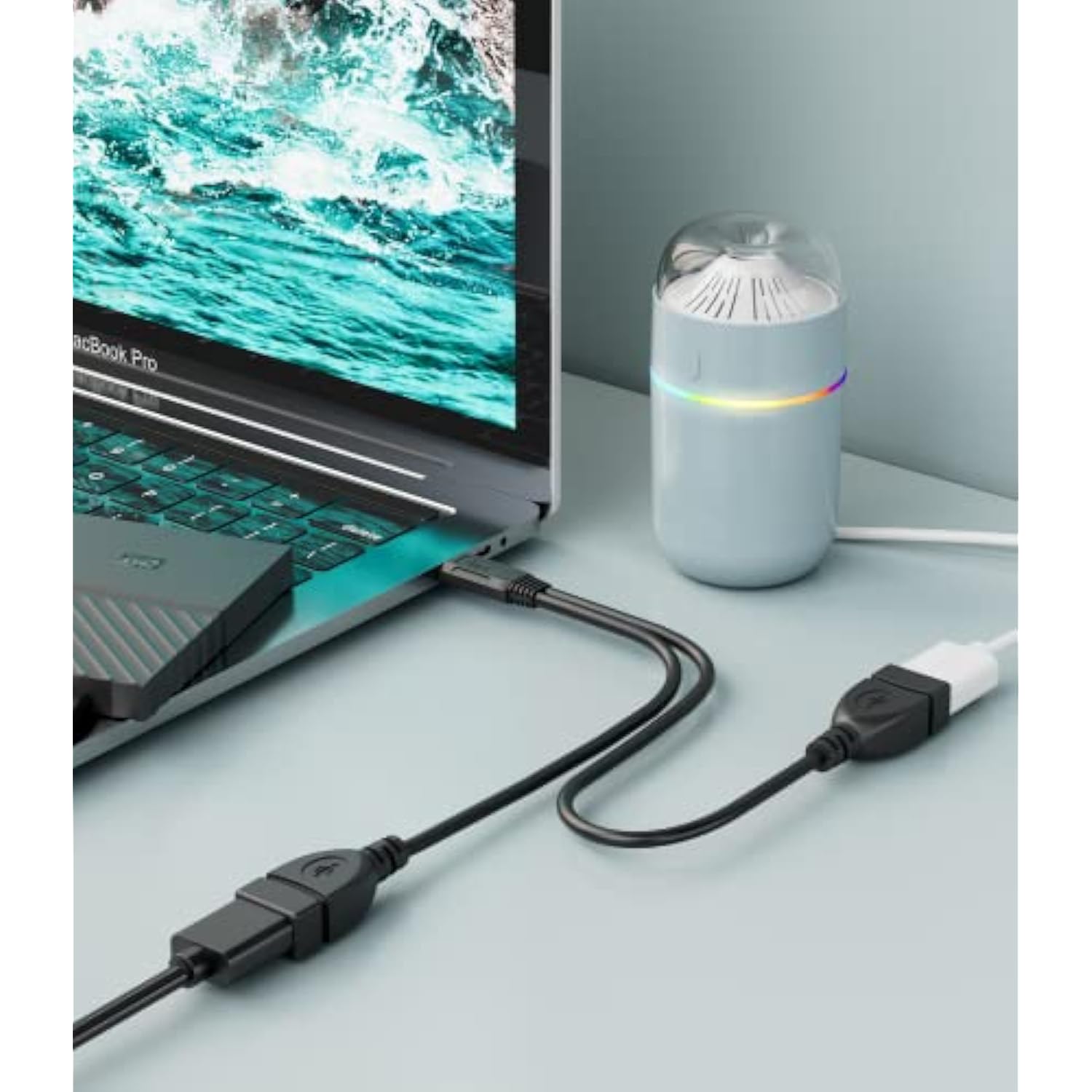 Usb Splitter, 1 Male To 2 Female Usb Extension Cable Connectors,Usb A 2.0 Male