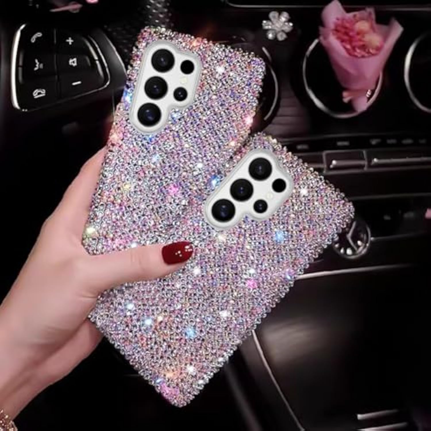 Bling Designer For Samsung Galaxy S25 Ultra Case, Glitter Rhinestones Phone Case With More Than 800 Super Shiny Rhinestones?Luxury Sparkly Hard Back Cover For Women Girls