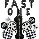 16pcs Race Car 1st Birthday Balloons & Banner Set, Fast One Theme Decor