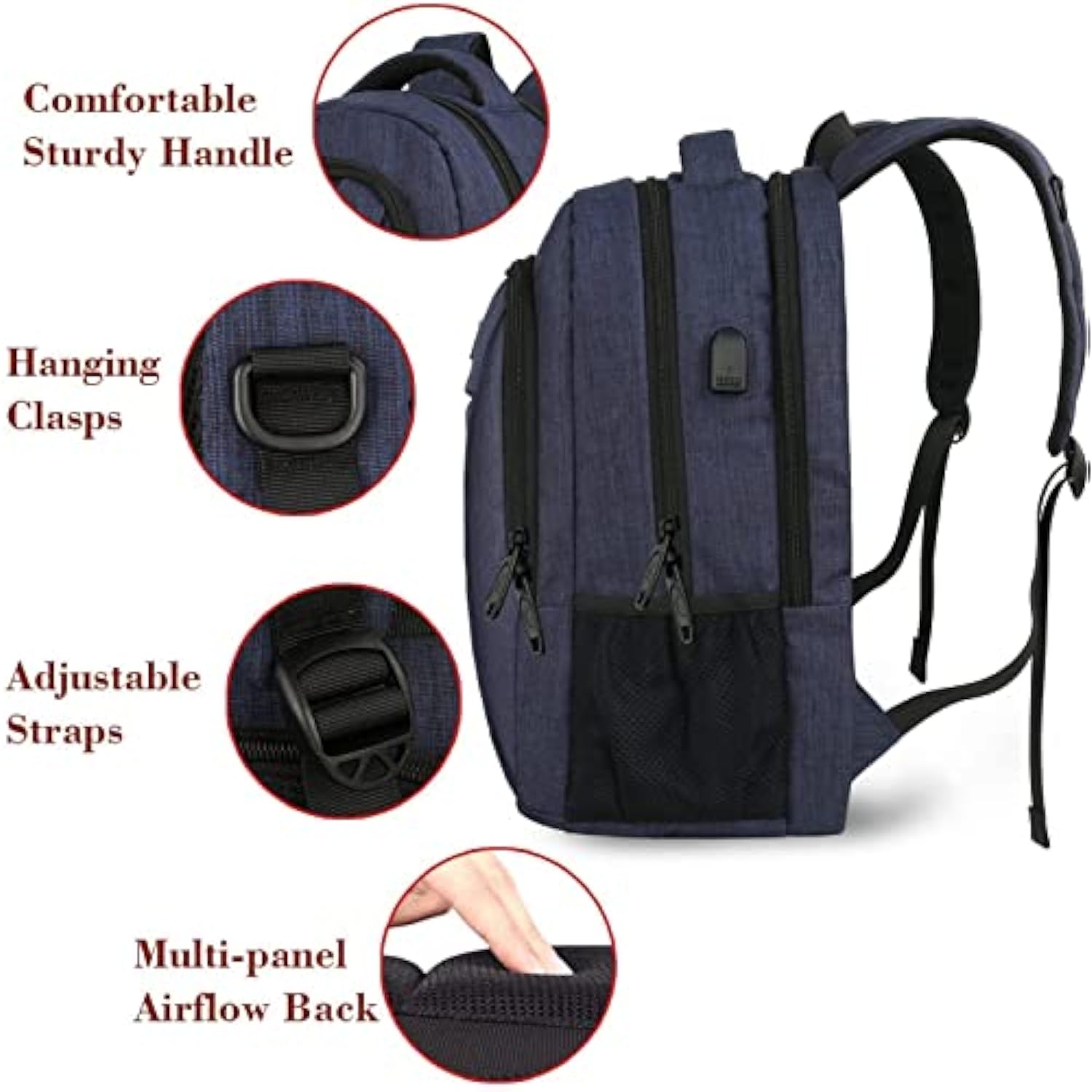 Laptop Backpack,Slim Travel Backpack With Laptop Compartment For Men Women,College Daypack Gift Computer Bag Fits 15.6 Inch Notebook, Blue