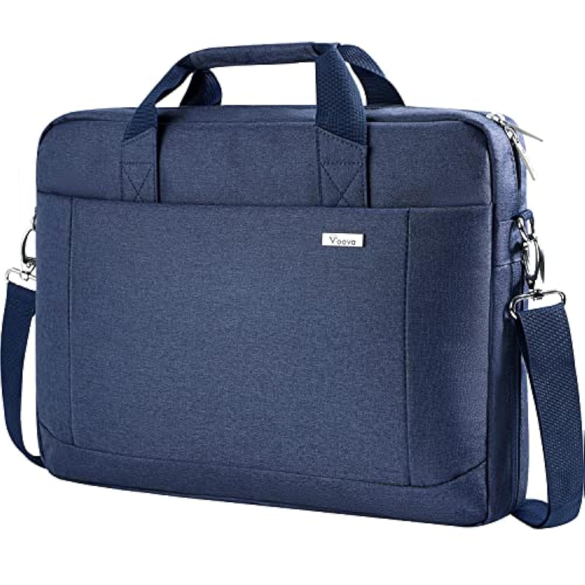 Voova Laptop Bag Case 17 17.3 Inch Computer Sleeve Messenger Bag with Shoulder Strap Expandable Waterproof Large Capacity Business Briefcase for Work Travel Fit 17-18” Laptop, Men Women, Blue