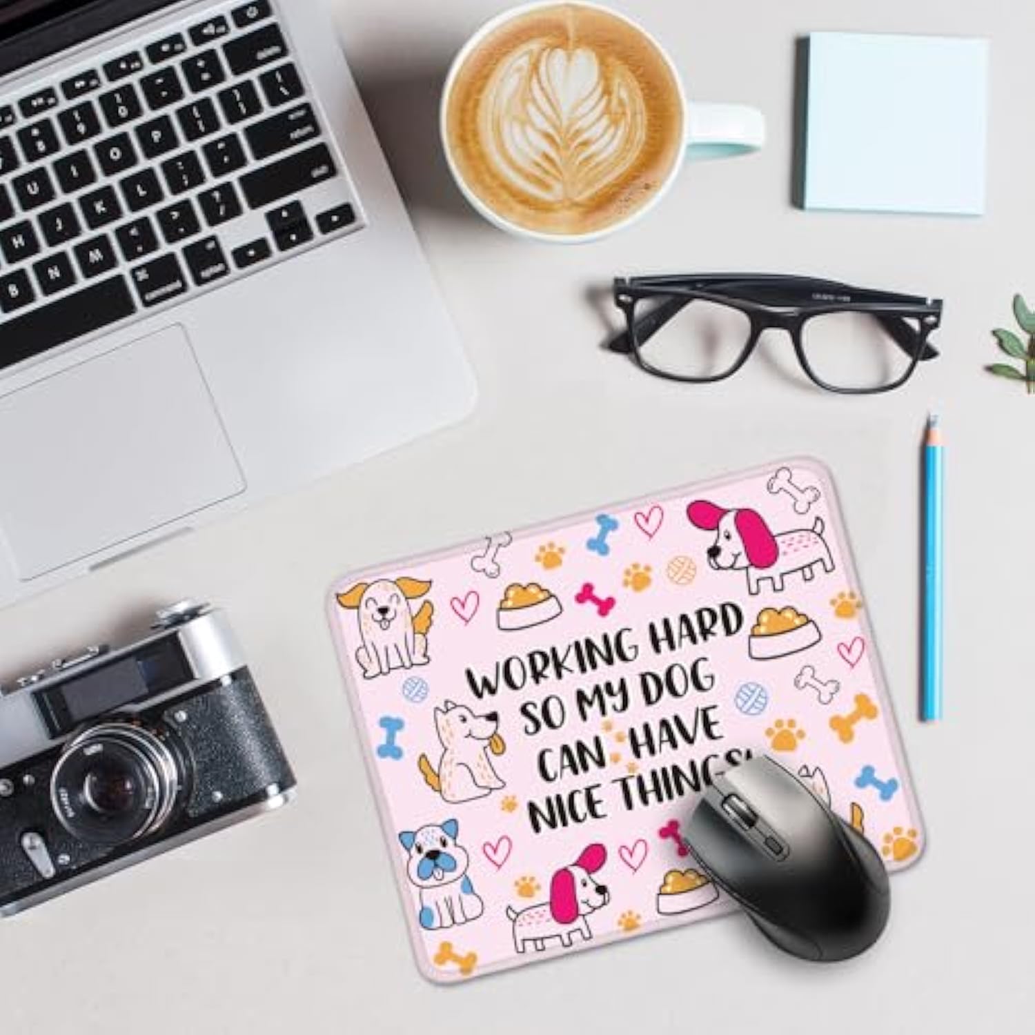 I Work Hard So My Dog Can Have Nice Things Funny Mouse Pad For Desk, Dog Lover Gifts, Cute Mousepad Gifts For Dog Mom Friend, Office Gifts For Colleagues Pet Lover, New Job Gifts For Intern
