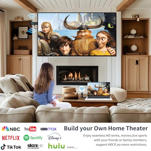 Wireless HDMI transmitter and 4 receiver 4k, USB-C to HDMI Adapter multi TV extender kit, 2.4/5.8G@60Hz 165FT/50M, suitable for expanding from