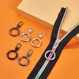 20Pcs 5 Colors Zipper Pull Replacement, Round Ring Shape Geometric Cir