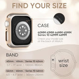 Braided Stretchy Band Compatible For Apple Watch Band And Case 40Mm 41Mm 42Mm 44Mm 45Mm 46Mm, Nylon Elastic Solo Loop And Protective Cover With Screen Protector For Iwatch Series 10 9 8 7 Se 6 5 4 3