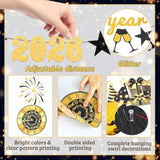 16pcs Gold Black New Year 2026 Decorations Banner Swirls Honeycomb Decor