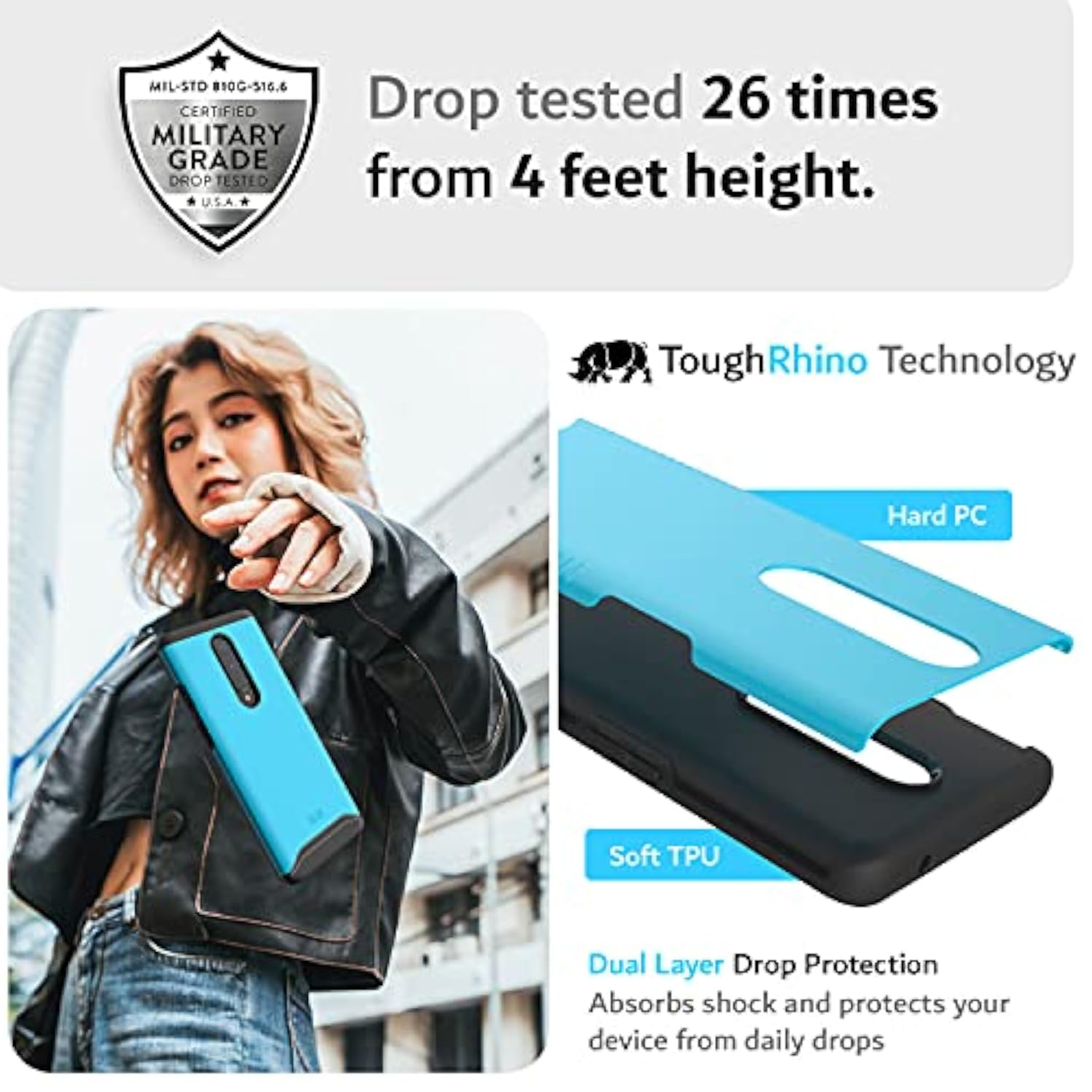 TUDIA Merge Compatible with OnePlus 8 5G UW Case, Military Grade Shockproof Slim Dual Layer Rugged Protective Phone Case, Blue, Fits Verizon UW Version Only