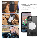 Magnetic For Iphone 14/Iphone 13 Case, Compatible With Magsafe With Invisible Kickstand, Translucent Matte Back Tpu Bumper Military Grade Iphone 14/Iphone 13 Phone Case, Black
